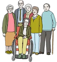 Zeichnung von älteren Menschen