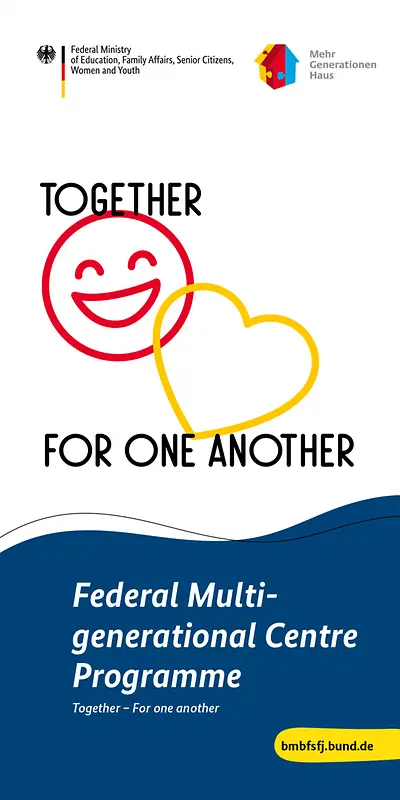 Titelseite Flyer Bundesprogramm Mehrgenerationenhaus - englisch