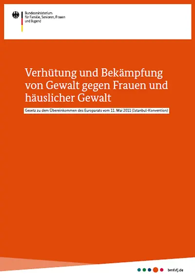 Titelseite der Broschüre "Gesetz zu dem Übereinkommen zur Bekämpfung von Gewalt gegen Frauen"