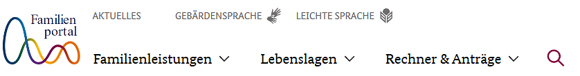 Die Navigation auf dem Familienportal