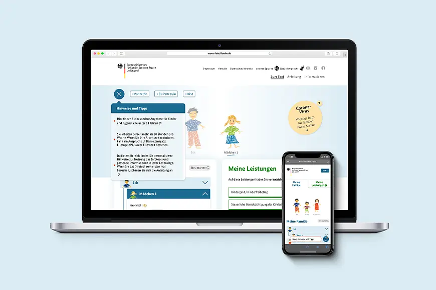 Screenshot Infotool Familie