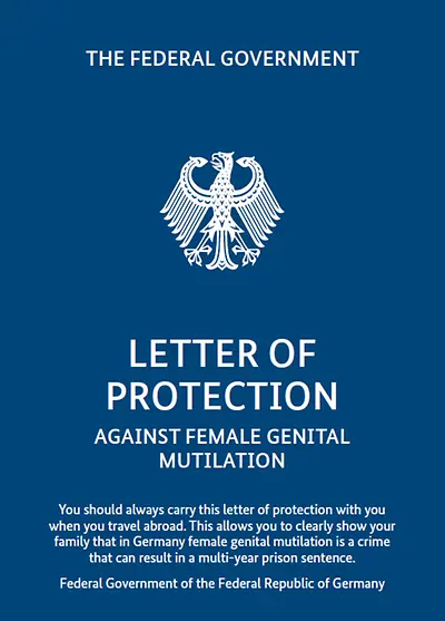 Cover "The letter of protection against female genital mutilation"