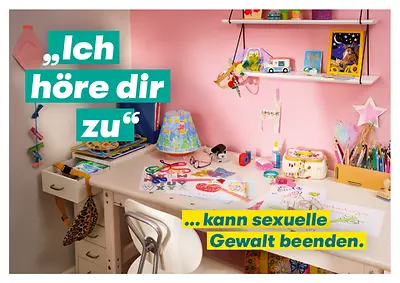 Postkarte "Ich höre dir zu ... kann sexuelle Gewalt beenden."