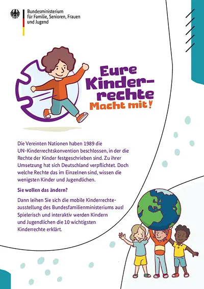 Flyer "Eure Kinderrechte - Macht mit!" zur Ausstellung