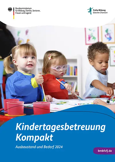 Titelseite der Publikation "Kindertagesbetreuung Kompakt - Ausbaustand und Bedarf 2024"