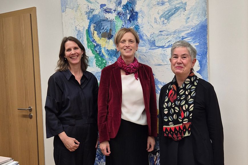 Karin Prien, Dr. Imre Stetter-Karp und Dr. Verena Staats im Gespräch