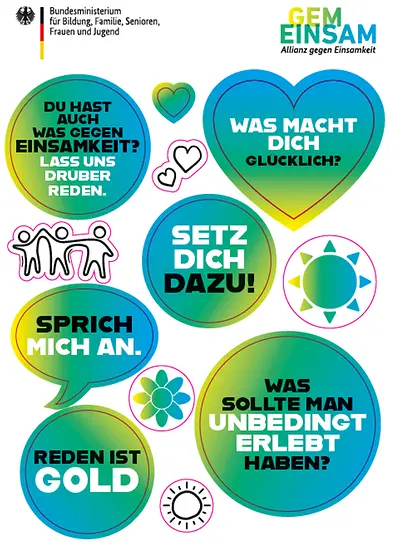 Bildansicht Stickerbogen Allianz gegen Einsamkeit