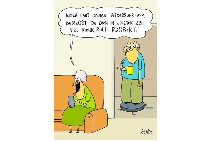 ein älteres Paar unterhält sich im Wohnzimmer