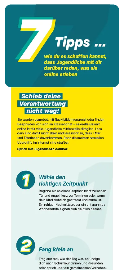 Z-Card: 7 Tipps, wie du es schaffen kannst, dass Jugendliche mit dir darüber reden, was sie online erleben