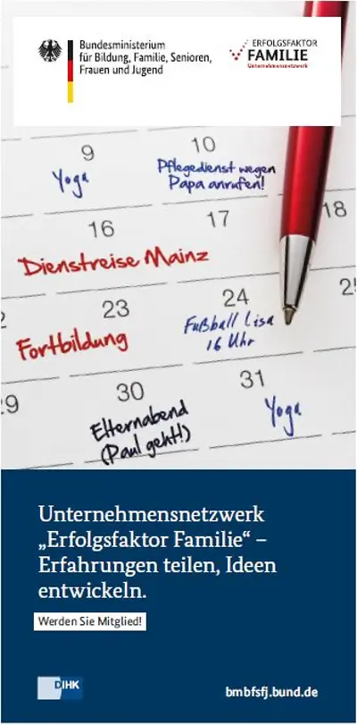Cover des Flyers "Unternehmensnetzwerk Erfolgsfaktor Familie"