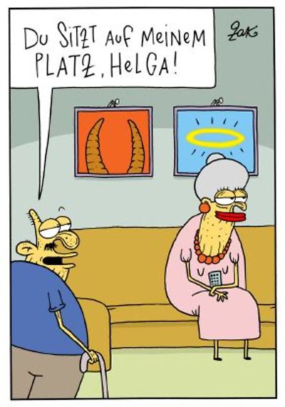 Cover der Postkarte zum Karikaturenwettbewerb "Schluss mit lustig?"