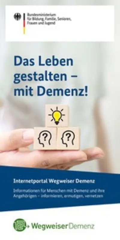 Titelblatt des Flyers zum Internetportal Wegweiser Demenz